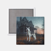 Siberische Husky Halloween Verschrikkelijk Magneet (Voorkant / Achterkant)