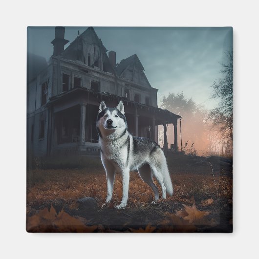 Siberische Husky Halloween Verschrikkelijk Magneet (Voorkant)