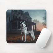 Siberische Husky Halloween Verschrikkelijk Muismat (Met muis)