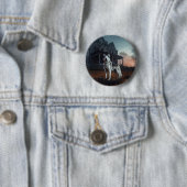 Siberische Husky Halloween Verschrikkelijk Ronde Button 5,7 Cm (In situ)