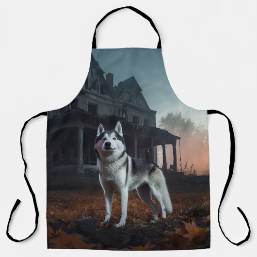 Siberische Husky Halloween Verschrikkelijk Schort (Voorkant)