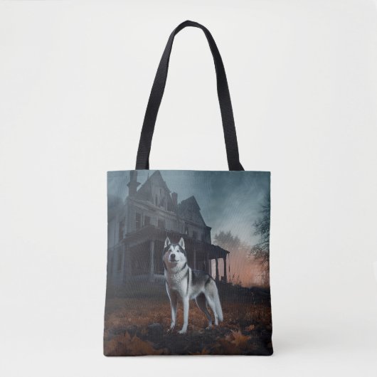Siberische Husky Halloween Verschrikkelijk Tote Bag (Voorkant)