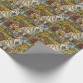 Siberische Husky Herfst Oogst Thanksgiving Cadeaupapier (Hoek)