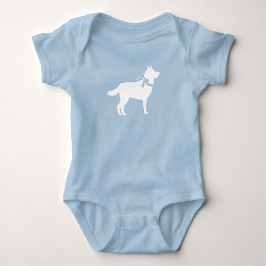 Siberische Husky-hond Baby Shower Romper (Voorkant)