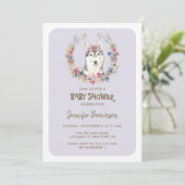 Siberische Husky-hond babyfeest Kaart (Staand voorkant)
