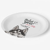 Siberische Husky hond bruiloft dank u Papieren Bordje (Gekanteld)