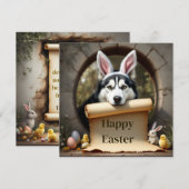 Siberische Husky hond en de boodschap Feestdagenkaart (Voorkant / Achterkant)