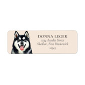Siberische Husky hond gepersonaliseerd adres Etiket (Voorkant)