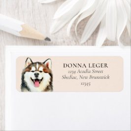 Siberische Husky hond gepersonaliseerd adres Etiket