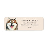 Siberische Husky hond gepersonaliseerd adres Etiket (Voorkant)