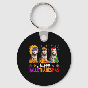 Siberische Husky Hond Halloween Kerst Hallobedankt Sleutelhanger