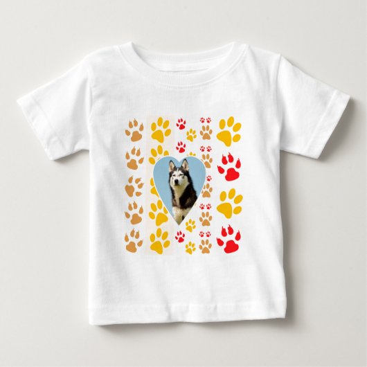 Siberische Husky Hond Hart Paws Print (Voorkant)
