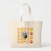 Siberische Husky Hond Hart Paws Print Grote Tote Bag (Voorkant)