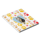 Siberische Husky Hond Hart Paws Print Notitieblok (Schuin)