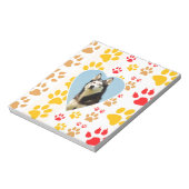 Siberische Husky Hond Hart Paws Print Notitieblok (Linkerzijde)