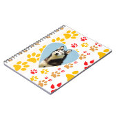 Siberische Husky Hond Hart Paws Print Notitieboek (Linkerzijde)