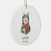 Siberische Husky-hond-herdenkingsornament Keramisch Ornament (Rechts)