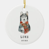 Siberische Husky-hond-herdenkingsornament Keramisch Ornament (Voorkant)