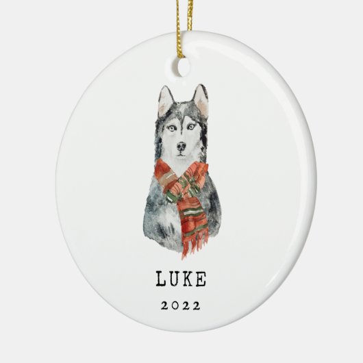 Siberische Husky-hond-herdenkingsornament Keramisch Ornament (Links)