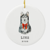 Siberische Husky-hond-herdenkingsornament Keramisch Ornament (Achterkant)