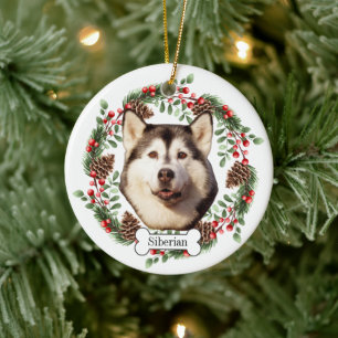 Siberische Husky hond Keramisch Ornament