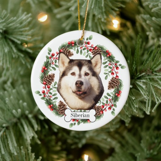 Siberische Husky hond Keramisch Ornament (Boom)