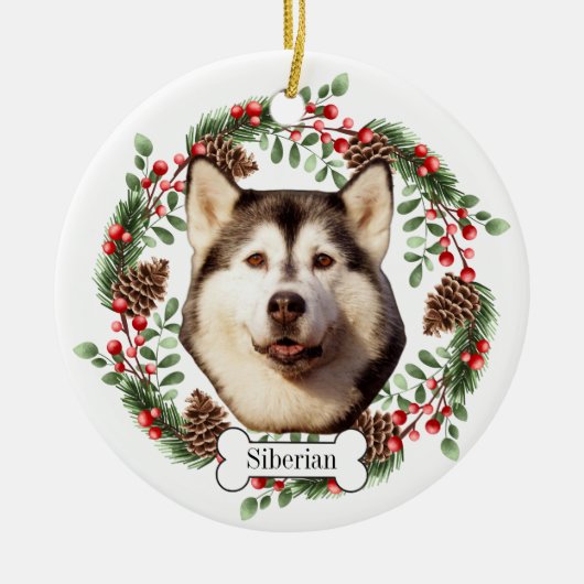 Siberische Husky hond Keramisch Ornament (Voorkant)