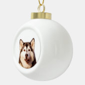 Siberische Husky Hond Keramische Bal Kerst Ornamen Ornament (Rechts)