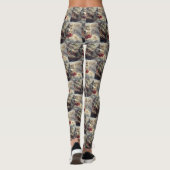 Siberische Husky Hond Kerst Festief Leggings (Achterkant)