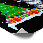 Siberische Husky Hond Kerstboom Licht Grappige Ker Poster (Hoek)