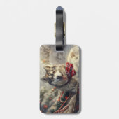 Siberische Husky Hond Kerstfeest Bagagelabel (Achterkant verticaal)