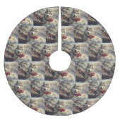 Siberische Husky Hond Kerstfeest Kerstboom Rok (Voorkant)
