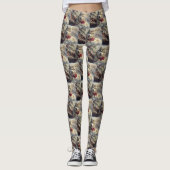 Siberische Husky Hond Kerstfeest Leggings (Voorkant)