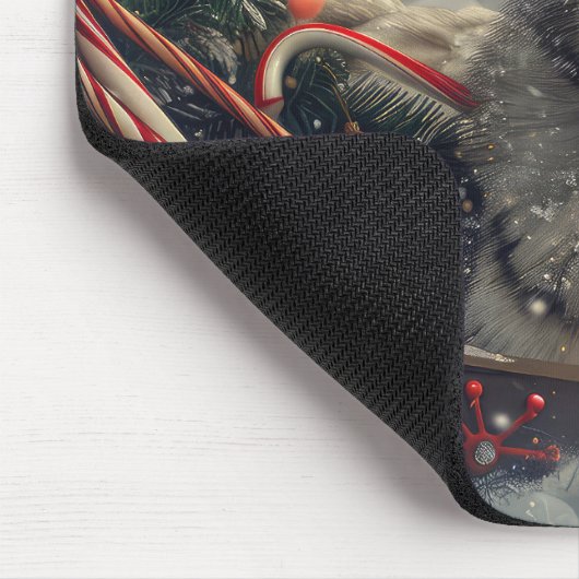 Siberische Husky Hond Kerstfeest Muismat (Hoek)