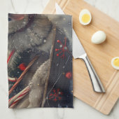 Siberische Husky Hond Kerstfeest Theedoek (Quarter Fold)