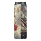 Siberische Husky Hond Kerstfeest Thermosbeker (Achterkant)