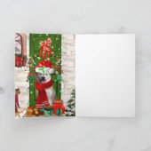 Siberische Husky Hond Kerstm Groetkaart Kaart (Binnen)