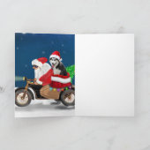 Siberische Husky Hond Kerstman Santa Claus   Kaart (Binnen)