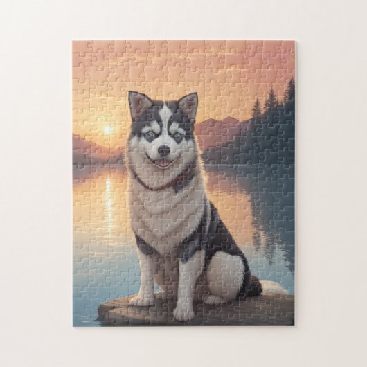 Siberische Husky Hond Legpuzzel (Verticaal)