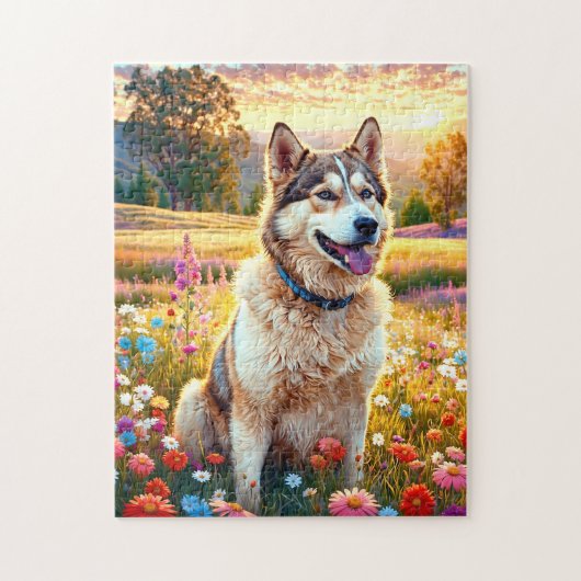 Siberische Husky Hond Legpuzzel (Verticaal)
