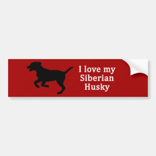 Siberische Husky hond liefde Bumpersticker