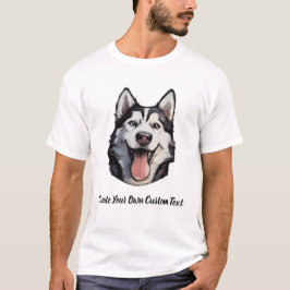 Siberische Husky-hond Maak uw eigen aangepaste tek T-shirt