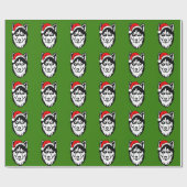 Siberische_Husky Hond met Kerstmis Santa Hat Cadeaupapier (Vlak)