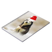 Siberische Husky Hond met Santa Hoed in Sneeuw Notitieboek (Linkerzijde)
