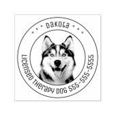 Siberische Husky Hond Pet Foto Rond Zelfinktende Stempel (Design)