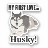 Siberische Husky Hond Pet Siberische Husky Sticker (Voorkant)