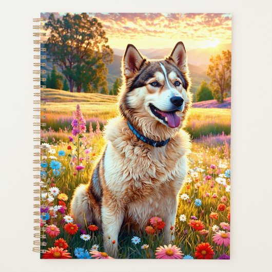 Siberische Husky Hond Planner (Voorkant)