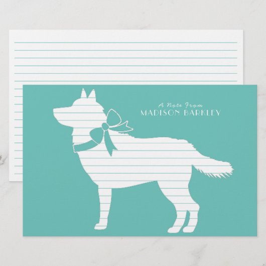 Siberische Husky-hond Puppy Malamut Briefpapier (Voorkant / Achterkant)