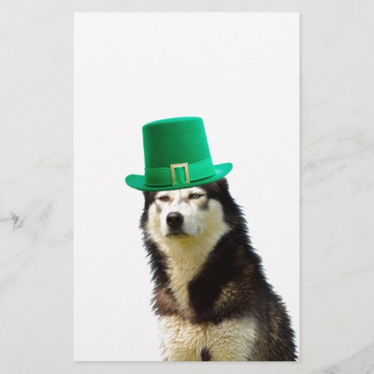 Siberische Husky Hond St. Patrick's dag Briefpapier (Voorkant)