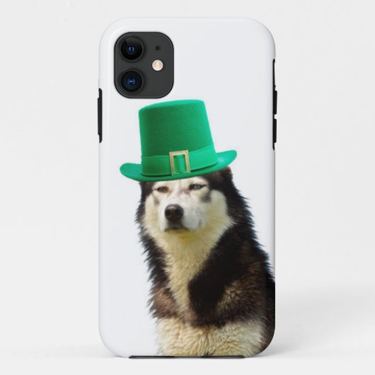 Siberische Husky Hond St. Patrick's dag Case-Mate iPhone Case (Achterkant)